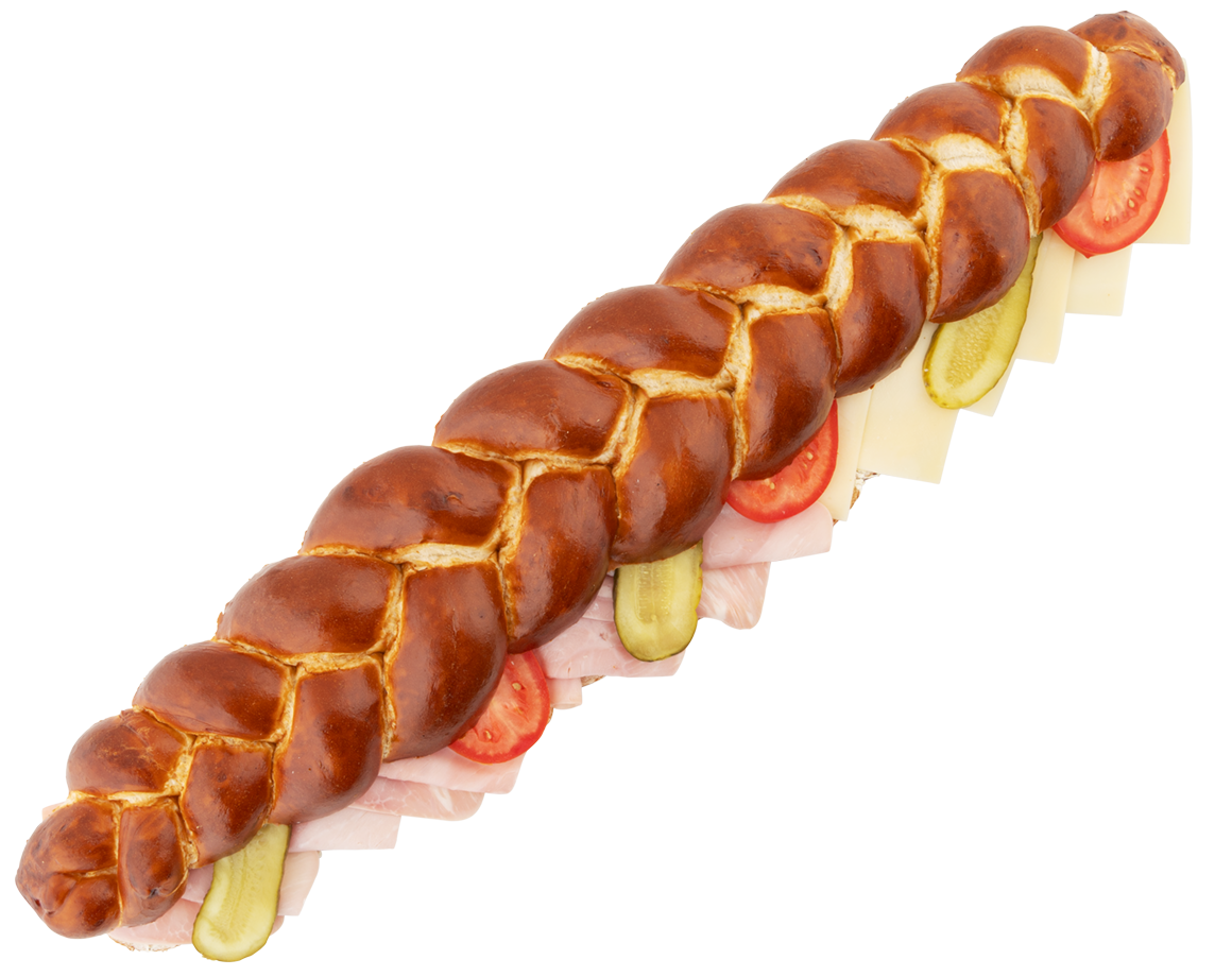 Laugenzopf mit Schinken-Käse-Füllung